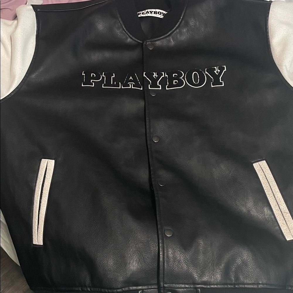 Playboy Black Leather Snap Jacket - image 5